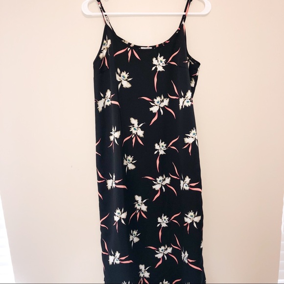 J Crew Factory Floral Print Midi Slip Dress with Side Slit - Picture 4 of 7